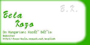 bela kozo business card